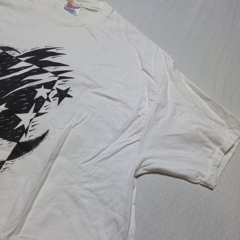 Vintage 90s Luna Caffe T Shirt XXL Hanes Heavyweight USA Single Stitch White Gra - Picture 4 of 11